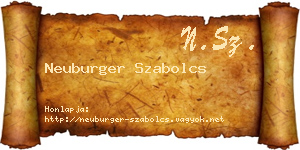 Neuburger Szabolcs névjegykártya
