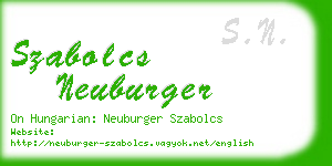 szabolcs neuburger business card